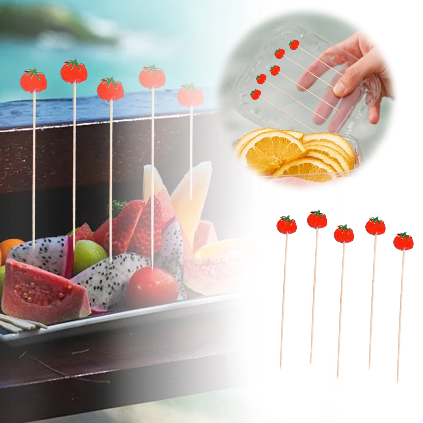 thumbnail image 2 of Palillos De Cóctel Para El Año Nuevo Chino 100 Unidades Palillos Con Frutas Del Año Palillos Para Postres De Frutas Comida Sándwiches Bebidas Brochetas De Carne Frutas Artículos Para Fiestas, 2 of 2